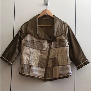 Bronze Silk Patterned Jacket / Blazer